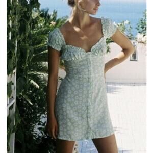With Jean mint green isabella floral mini dress - size xs